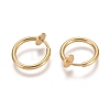 304 Stainless Steel Retractable Clip-on Hoop Earrings X-STAS-O135-01F-G-1