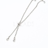 Adjustable 304 Stainless Steel Cable Chain Slider Bracelet/Bolo Bracelets Making AJEW-JB00780-01-3