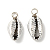 Electroplated Shell Beads Pendants PALLOY-JF01002-02-1