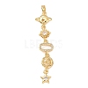 Tassel Brass Micro Pave Clear Cubic Zirconia Big Pendants KK-L271-01G-09-1
