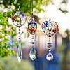 1Pc Wire Wrapped Alloy & Natural Mixed Stone Chips Tree of Life Hanging Suncatchers HJEW-TA0001-45C-7