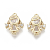 Brass Micro Pave Cubic Zirconia Charms X-KK-N232-47-NF-1