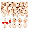 80Pcs 2 Styles Natural Wood European Beads WOOD-PH0002-72B-7
