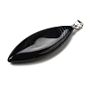 Natural Black Banded Agate(Dyed & Heated) Big Pendants G-F820-06P-2