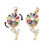 Brass Micro Pave Cubic Zirconia Rotatable Pendants KK-A287-11D-G-1