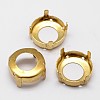 Flat Round Brass Sew on Prong Settings KK-N0084-A13-18mmG-1