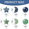Natural Gemstone Healing Moon & Star & Round Ornaments AJEW-FS0001-12A-4