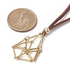 Brass Bar Link Chains Macrame Pouch Empty Stone Holder for Pendant Necklace Making NJEW-JN04488-01-3