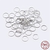 Anti-Tarnish Rhodium Plated 925 Sterling Silver Saw Cut Open Jump Rings STER-F036-02P-0.9x7mm-4