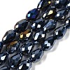 Opaque Solid Color Electroplate Glass Beads Strands EGLA-N013-P10mm-B01-1