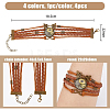 4Pcs 4 Colors PU Leather Cord Multi-strand Bracelets Set BJEW-FI0001-06-3