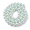 UV Plating Pearlized Glass Pearl Beads Strands GLAA-F128-01B-T13-4