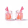 Imitation Drink Resin Pendants CRES-S359-32I-4