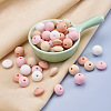 80Pcs 8 Style Food Grade Eco-Friendly Silicone Beads SIL-TA0001-04-6