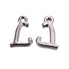 Gunmetal Plated Alloy Letter Pendants PALLOY-J718-01B-L-1