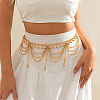 Alloy Twisted Chain Round Tassel Waist Chains for Women WG6FFC1-02-1
