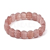 Synthetic Strawberry Quartz Beaded Stretch Bracelets for Unisex G-K303-01F-4
