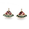 Brass Micro Pave Colorful Cubic Zirconia Charms KK-S359-086-RS-2