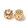 Brass Micro Pave Cubic Zirconia Beads KK-K378-06G-2