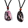 Natural & Synthetic Gemstone Pendant Necklaces NJEW-S421-037-4