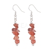 Natural Red Agate Chips Beaded Jewelry Set X-SJEW-JS01232-04-5