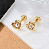 Heart Crystal Rhinestone Ear Fake Plugs EJEW-H105-21G-C-2