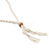 Braided Waxed Cord Empty Macrame Pouch Slider Necklace Making FIND-C061-01E-2