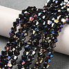 Opaque Solid Color Electroplate Glass Beads Strands EGLA-A039-P3mm-B17-4