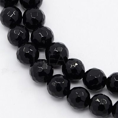 Black Stone Beads Strands G-I087-8mm-1