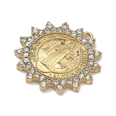 304 Stainless Steel & Rhinestone Pendants STAS-G371-09A-01G-1