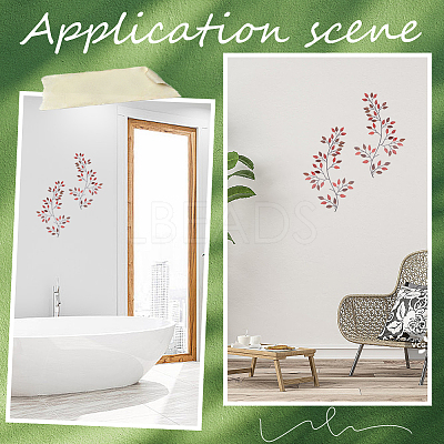 Iron Leaves Branch Wall Decorations AJEW-WH0513-30B-1