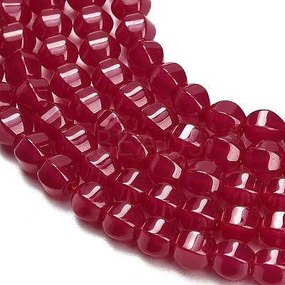 Lab Grown Red Corundum Beads Strands GG-CBAC488-04B-1
