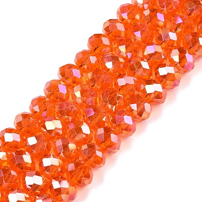 Electroplate Glass Beads Strands EGLA-A044-T8mm-B25-1