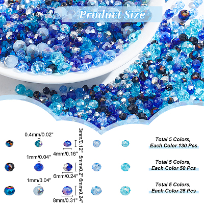 1025Pcs 15 Style Electroplate Transparent Glass Beads Sets EGLA-NB0001-27-1