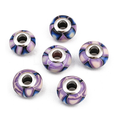 Handmade Polymer Clay European Beads CLAY-K002-C14-1-1