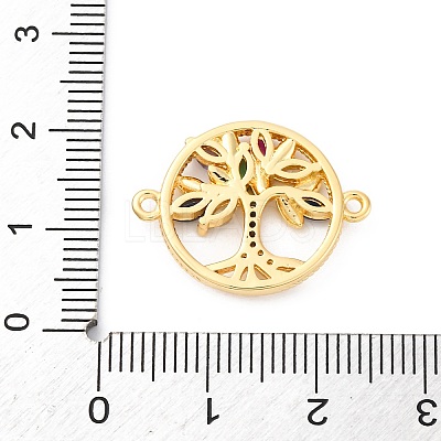 Brass Micro Pave Cubic Zirconia Connector Charms KK-S510-20G-1