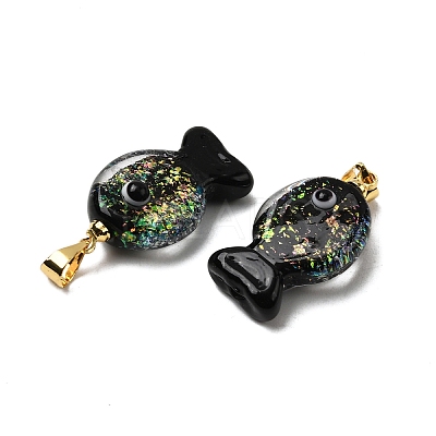 Handmade Dichroic Foil Lampwork Pendants DICH-G001-01G-04-1
