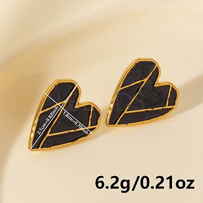 304 Stainless Steel Heart-shaped Stud Earrings PH1793-3-1
