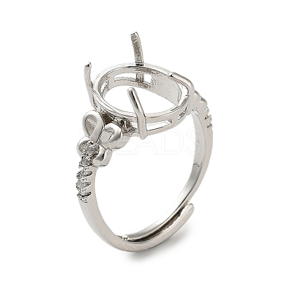 Adjustable Brass Solitaire Ring Settings KK-L193-08P-01-1