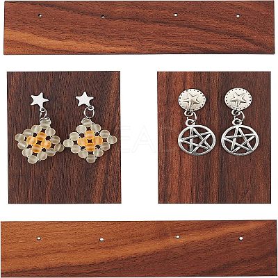 4Pcs 2 Style Black Walnut Earring Display Stand EDIS-FG0001-45-1