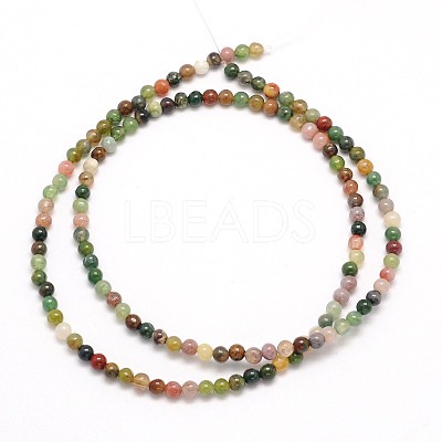 Natural Indian Agate Round Beads Strands G-N0166-23-3mm-1