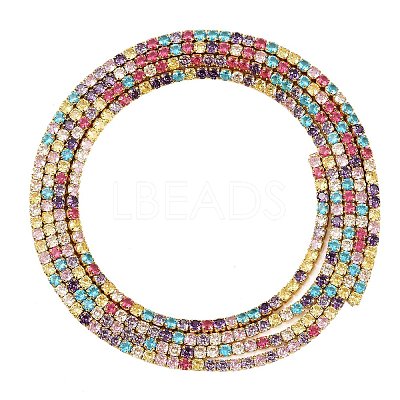 925 Sterling Silver Colorful Cubic Zirconia Chains STER-C016-02B-G01-1
