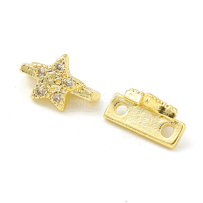 Rack Plating Brass Pave Cubic Zirconia Slide Charms KK-G464-02G-1