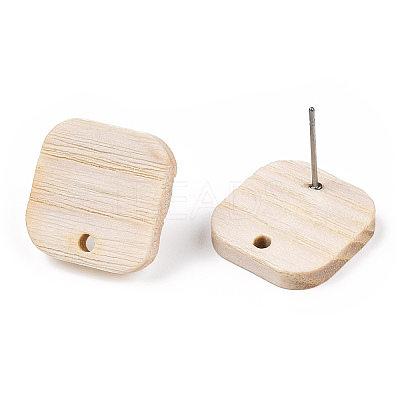 Ash Wood Stud Earring Findings EJEW-N017-011J-1