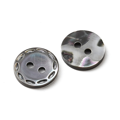 Natural Shell Flat Round Buttons with Carved Rim Recessed Center SH-CBA18B6-02B-04-1