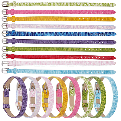 20Pcs 10 Colors PU Leather Watch Bands AJEW-CY0002-89-1