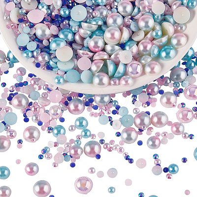 60g Resin patch multi size mixed pearl patch DIY jewelry accessories(2 bags) JX586B-1