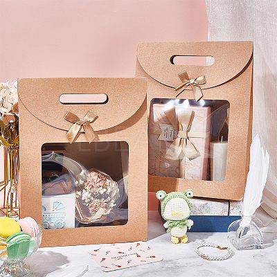 Rectangle Kraft Paper Gift Bags CON-WH0088-80-1