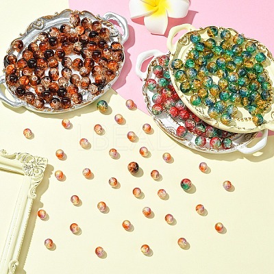 100Pcs Crackle Glass Beads CCG-YW0001-19B-01-1