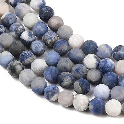 Natural Sodalite Beads Strands G-D691-8mm-1